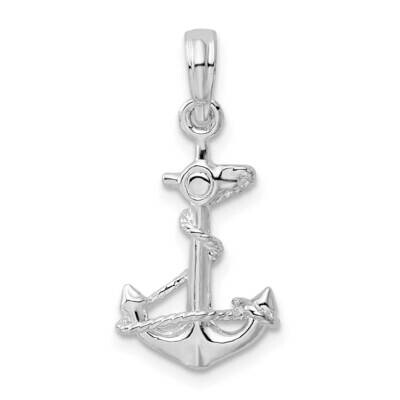 3D Anchor Rope Pendant Sterling Silver Polished QC9877, MPN: QC9877, 637218146499