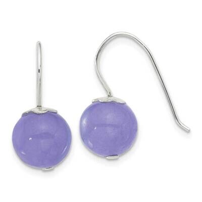 10mm Periwinkle Jade Dangle Earrings Sterling Silver Polished QE17299, MPN: QE17299,