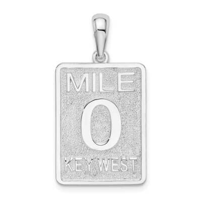 Large 0 Mile Marker Key West Pendant Sterling Silver Polished QC9907, MPN: QC9907, 637218147267