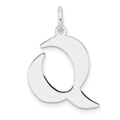 Small Artisan Block Letter Q Initial Charm Sterling Silver Rhodium-Plated QC11256Q, MPN: QC11256Q,