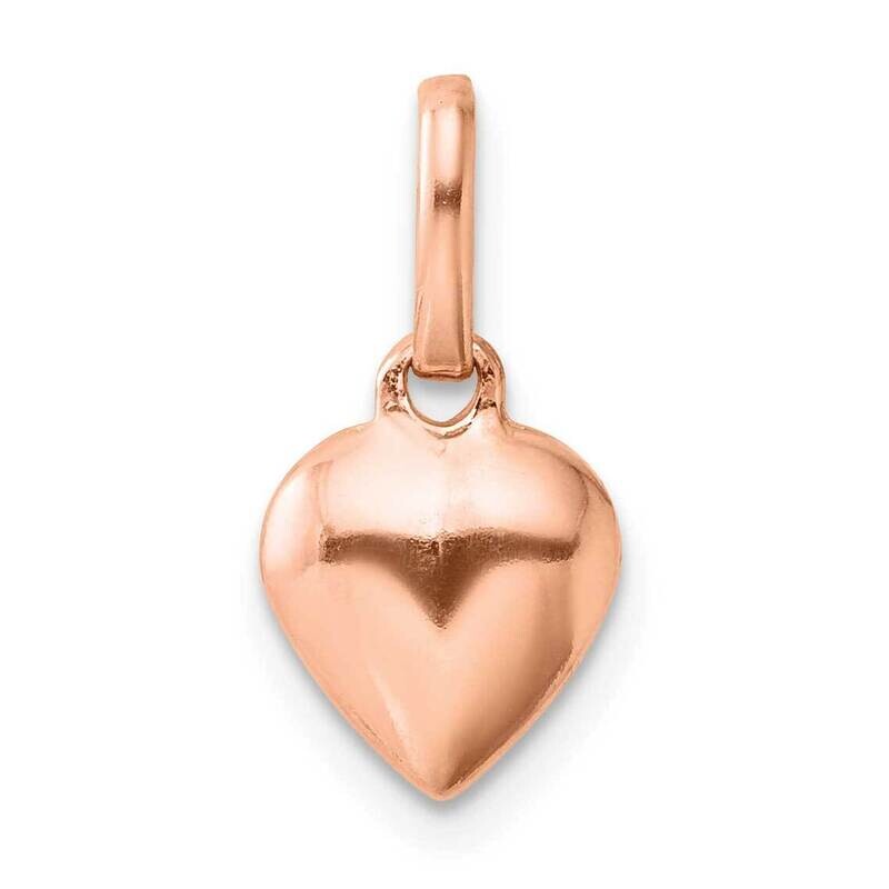 Rose-Tone Polished Puffed Heart Pendant Sterling Silver QC8466RP, MPN: QC8466RP,