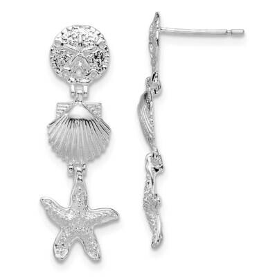 Sea Life Dangle Post Earrings Sterling Silver Polished QE15475, MPN: QE15475, 637218155613
