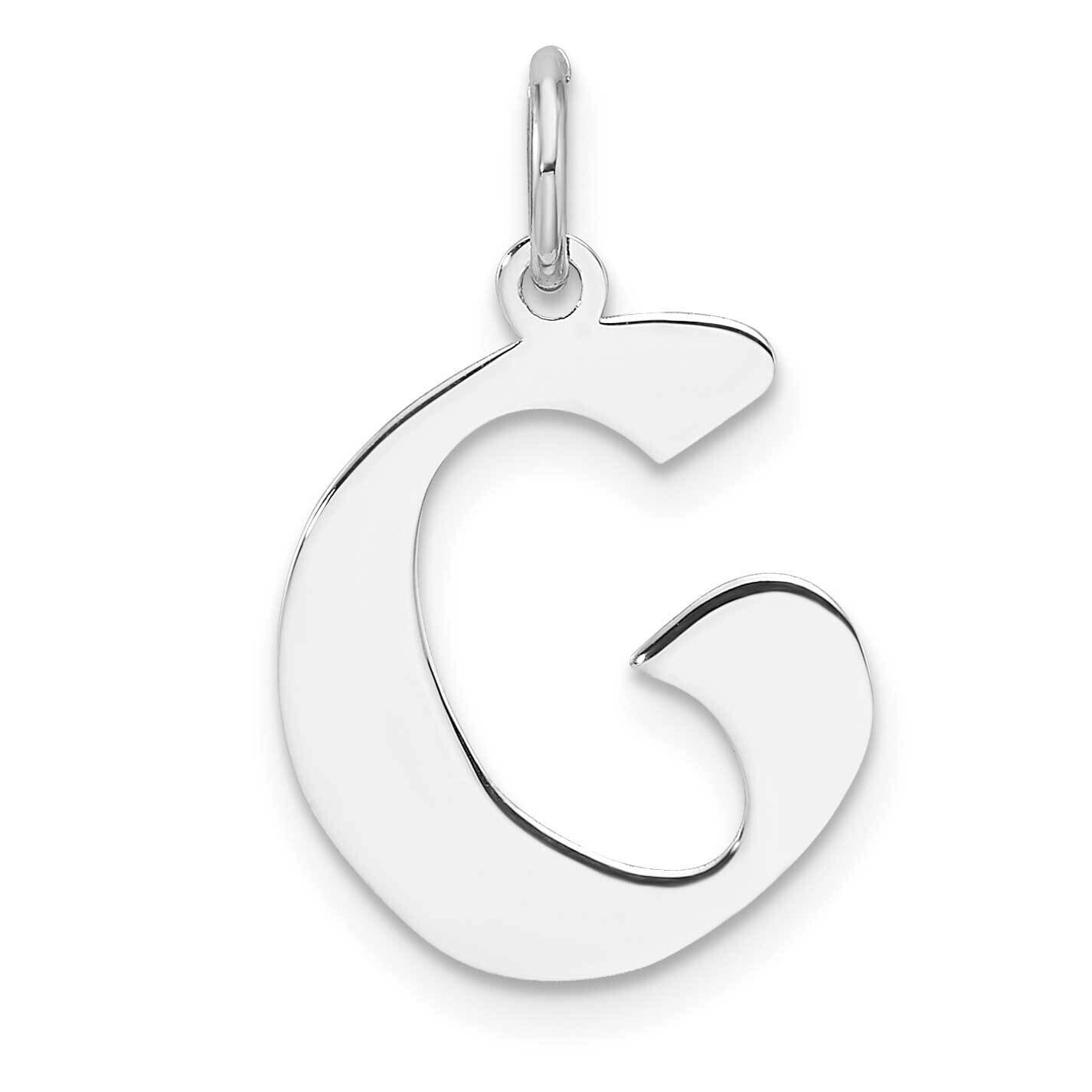 Small Artisan Block Letter G Initial Charm Sterling Silver Rhodium-Plated QC11256G, MPN: QC11256G,