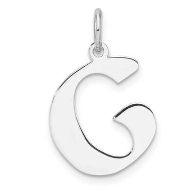 Small Artisan Block Letter G Initial Charm Sterling Silver Rhodium-Plated QC11256G, MPN: QC11256G,