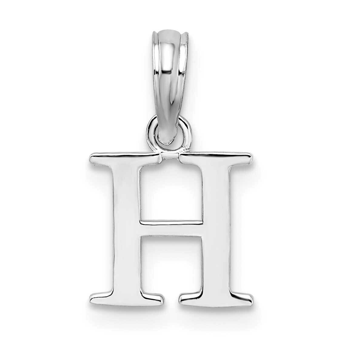 Polished Block Initial -H- Pendant Sterling Silver Rhodium-Plated QC9792H, MPN: QC9792H, 6372181821…