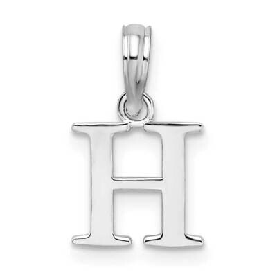 Polished Block Initial -H- Pendant Sterling Silver Rhodium-Plated QC9792H, MPN: QC9792H, 6372181821…