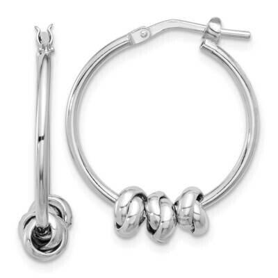 Polished Love Knot Hoop Earrings Sterling Silver Rhodium-Plated QE16857, MPN: QE16857,
