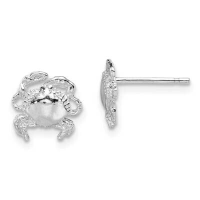 Crab Post Earrings Sterling Silver Polished QE15496, MPN: QE15496, 637218185900