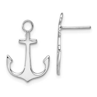 Anchor Post Earrings Sterling Silver Polished QE15494, MPN: QE15494, 637218167746