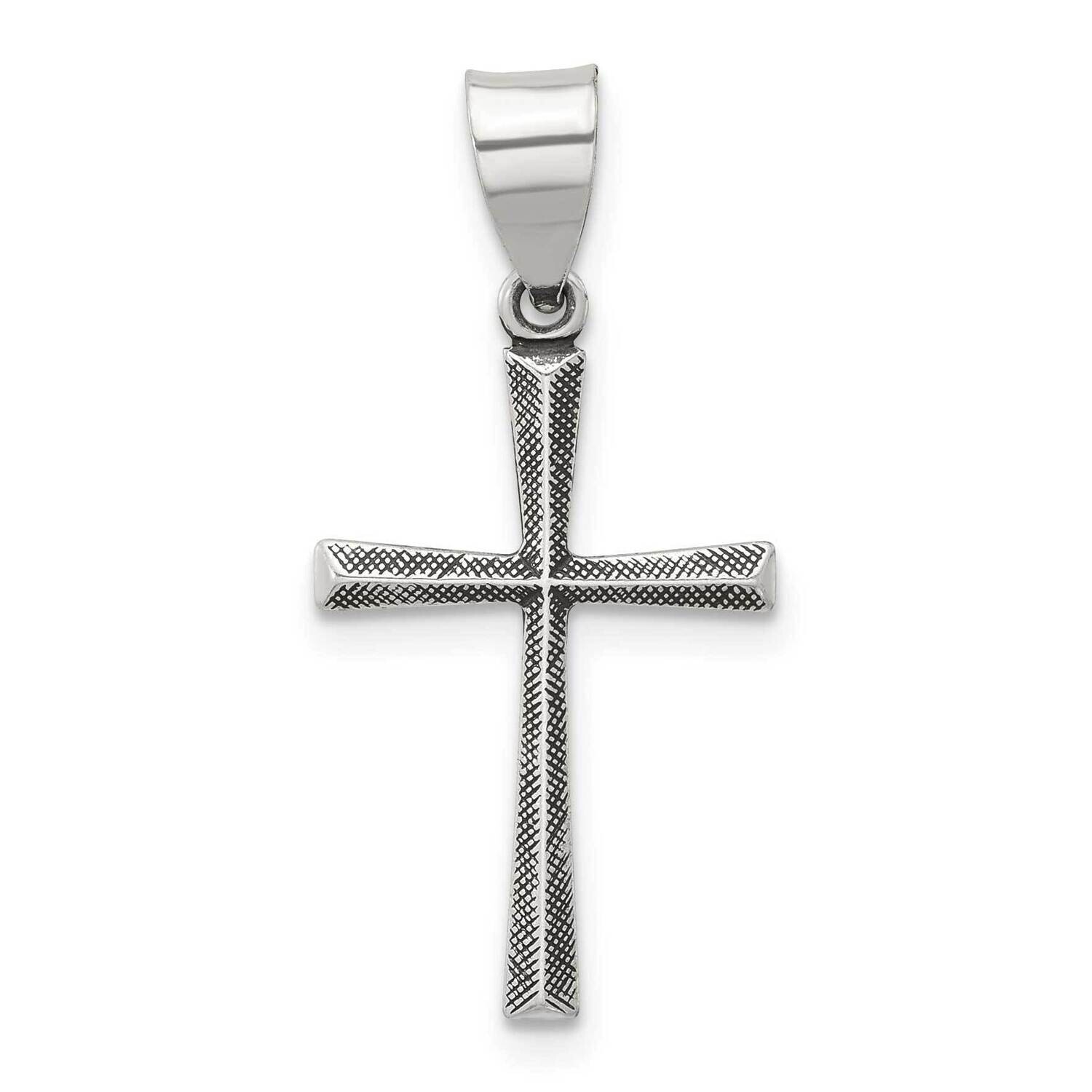 Antiqued Solid Textured Latin Cross Pendant Sterling Silver QC11388 by Men&#39;s Jewelry and Accessorie…