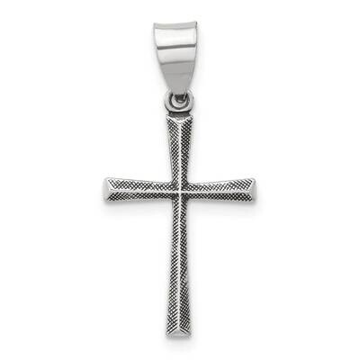 Antiqued Solid Textured Latin Cross Pendant Sterling Silver QC11388 by Men&#39;s Jewelry and Accessorie…