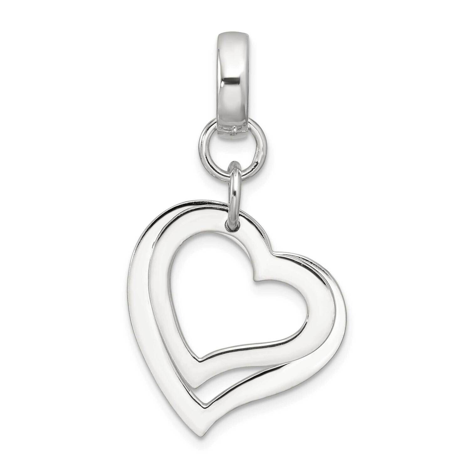 Two Piece Open Heart Pendant Sterling Silver Polished QC11272, MPN: QC11272,