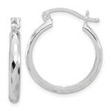 Textured Hoop Earrings Sterling Silver Polished QE16784, MPN: QE16784,