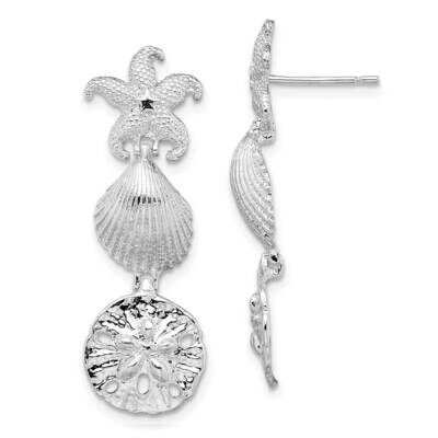Sea Life Dangle Post Earrings Sterling Silver Polished QE15474, MPN: QE15474, 637218155606