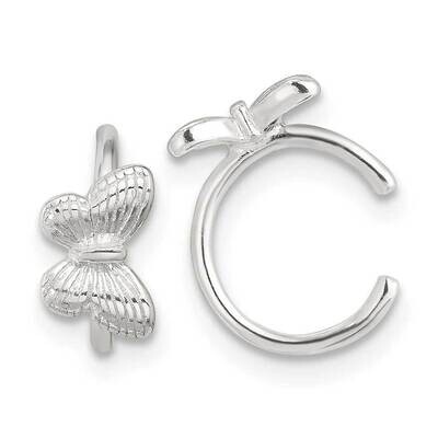 E-Coating Textured Butterfly Pair Of 2 Cuff Earrings Sterling Silver QE17089, MPN: QE17089,