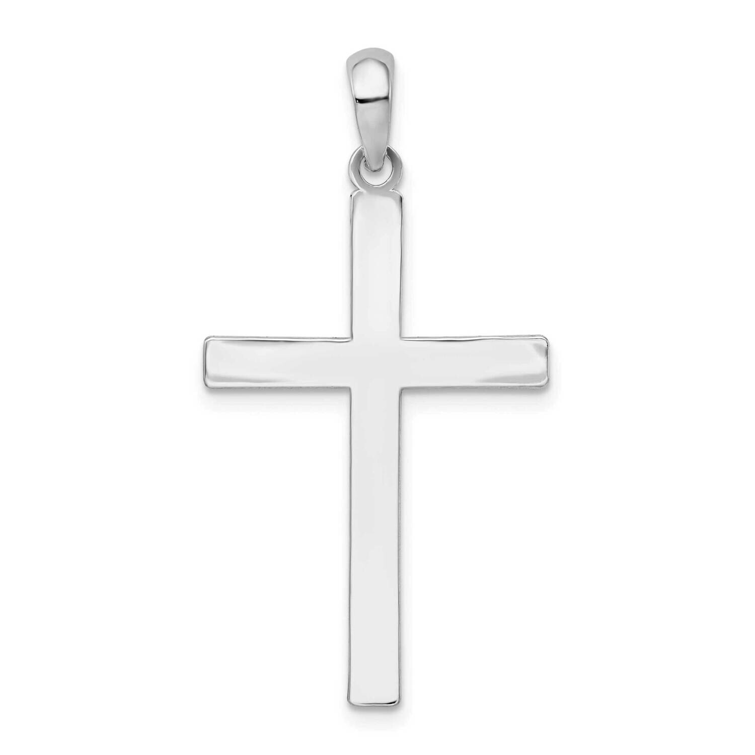 Front Textured Back Latin Cross Pendant Sterling Silver Polished QC9967, MPN: QC9967, 637218151790