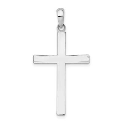 Front Textured Back Latin Cross Pendant Sterling Silver Polished QC9967, MPN: QC9967, 637218151790
