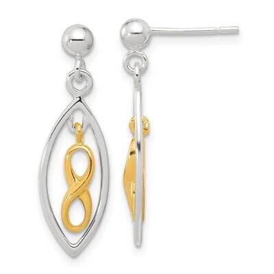 &amp; Gold-Tone Polished Infinity Drop Post Dangle Earrings Sterling Silver QE17074, MPN: QE17074,