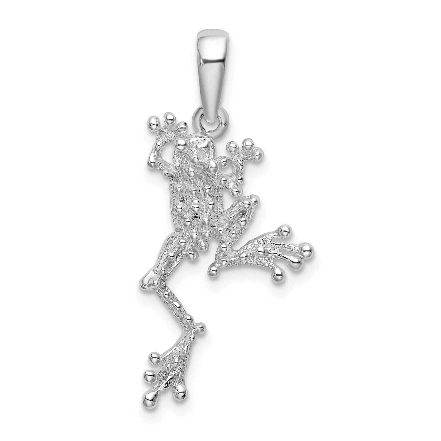 Jumping Frog Pendant Sterling Silver Polished QC9928