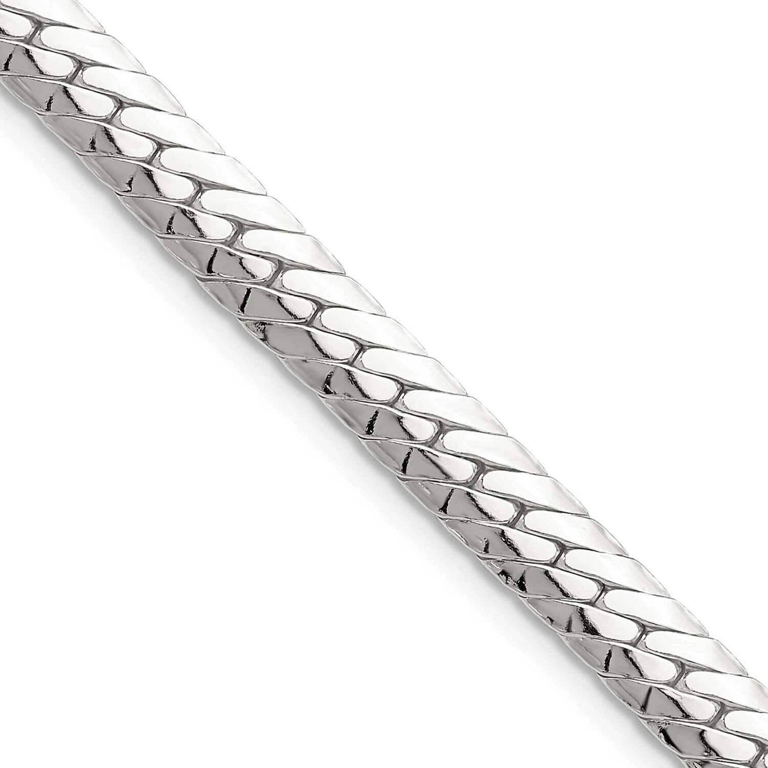 6.25mm Double Oval Flat Chain 18 Inch Sterling Silver Polished QDOF120-18, MPN: QDOF120-18,