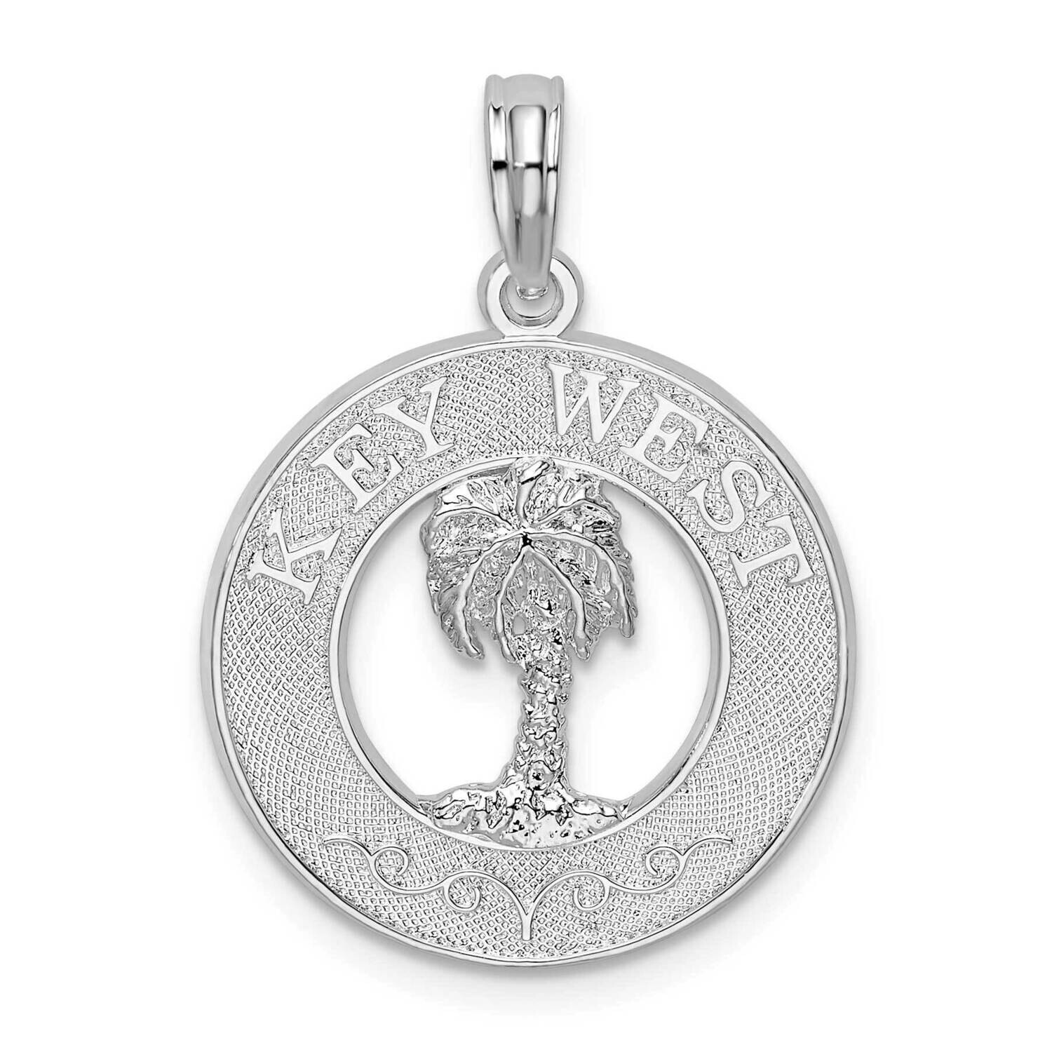 Textured Key West Palm Tree Pendant Sterling Silver QC9923, MPN: QC9923, 637218148615