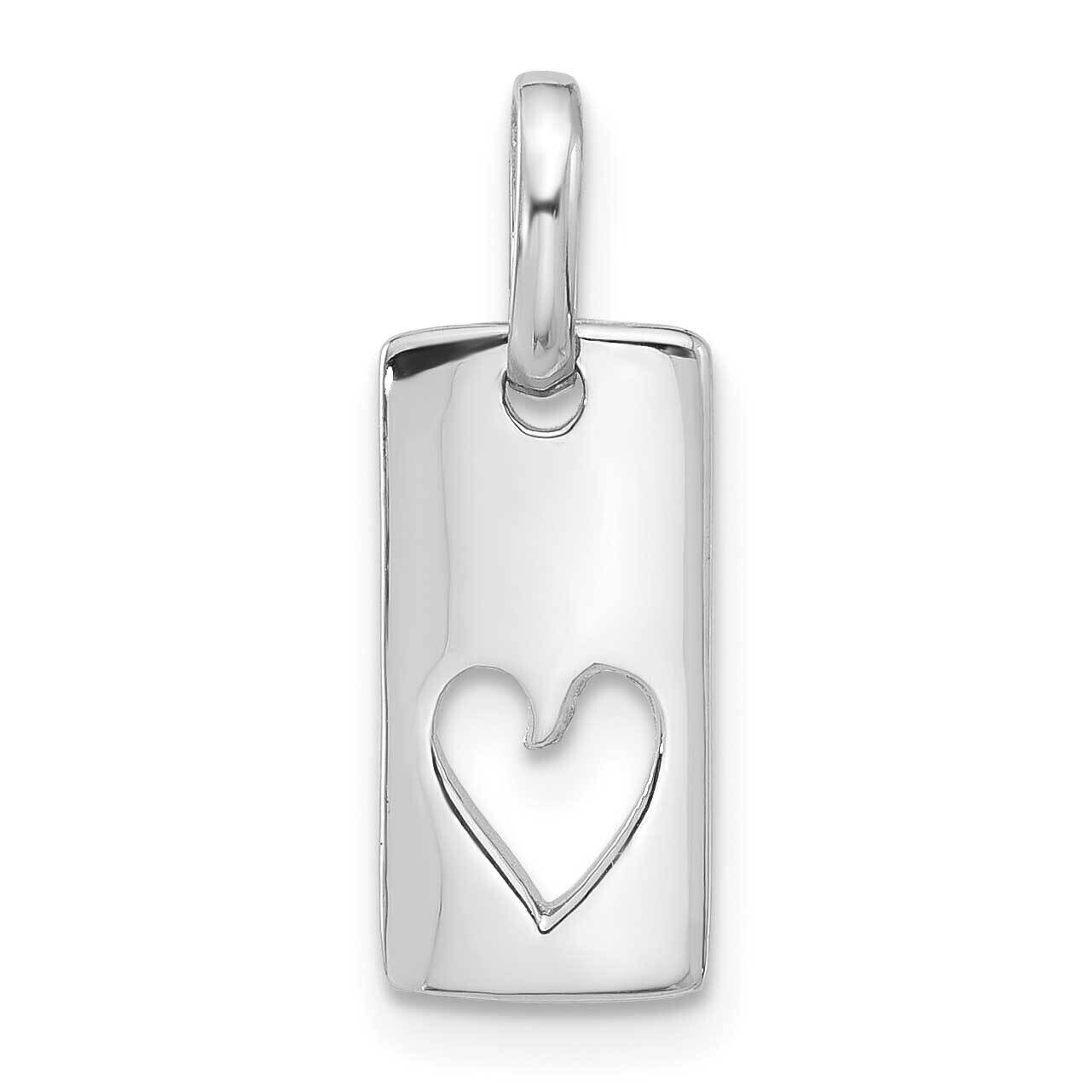 Rectangle Cutout Heart Pendant Sterling Silver Rhodium-Plated QC11302 by Men&#39;s Jewelry and Accessor…