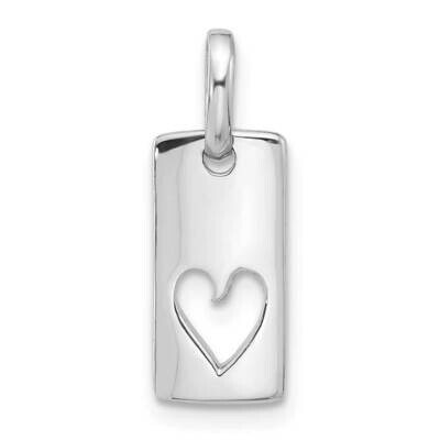 Rectangle Cutout Heart Pendant Sterling Silver Rhodium-Plated QC11302 by Men&#39;s Jewelry and Accessor…