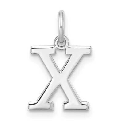 Block Letter X Initial Charm Sterling Silver Rhodium-Plated QC5093X, MPN: QC5093X,