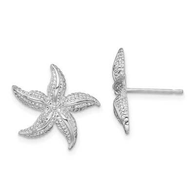 Small Starfish Post Earrings Sterling Silver Polished QE15484, MPN: QE15484, 637218160846