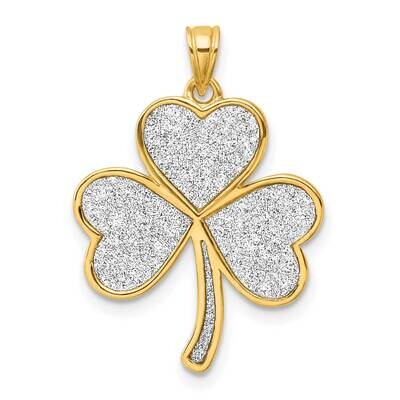 Gold-Tone Glitter Paper Clover Pendant Sterling Silver Polished QC11349 by Men&#39;s Jewelry and Access…
