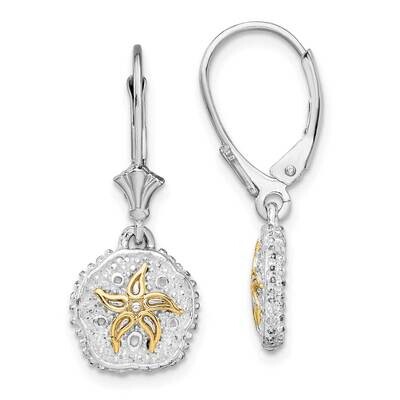 Sterling Silver Polish SDollar Starfish Leverback Earrings 14k Gold QE15538G, MPN: QE15538G, 637218…