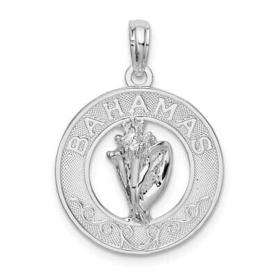 Bahamas Circle Shell Pendant Sterling Silver Polished QC9942, MPN: QC9942, 637218149261