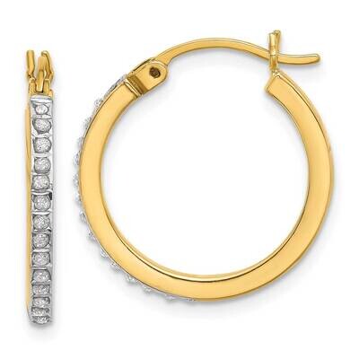 18K Gold-Plated Diamond Mystique Hoop Earrings Sterling Silver QDF207, MPN: QDF207,