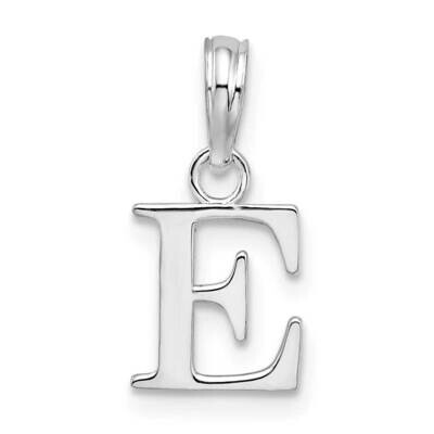 Polished Block Initial -E- Pendant Sterling Silver Rhodium-Plated QC9792E, MPN: QC9792E, 6372181820…