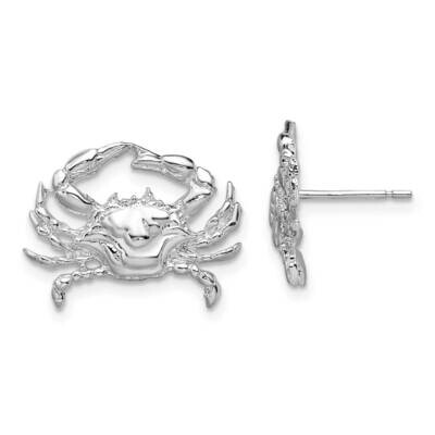 Blue Crab Post Earrings Sterling Silver Polished QE15498, MPN: QE15498, 637218167968