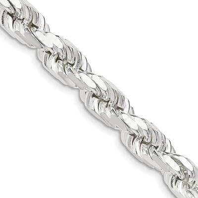 8mm Diamond-Cut Rope Chain 9 Inch Sterling Silver QDC170-9, MPN: QDC170-9,
