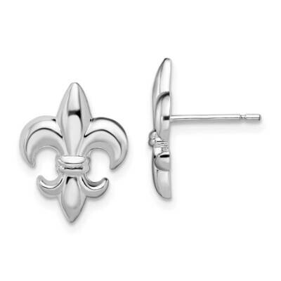 Fleur De Lis Post Earrings Sterling Silver Polished QE15487, MPN: QE15487, 637218164677