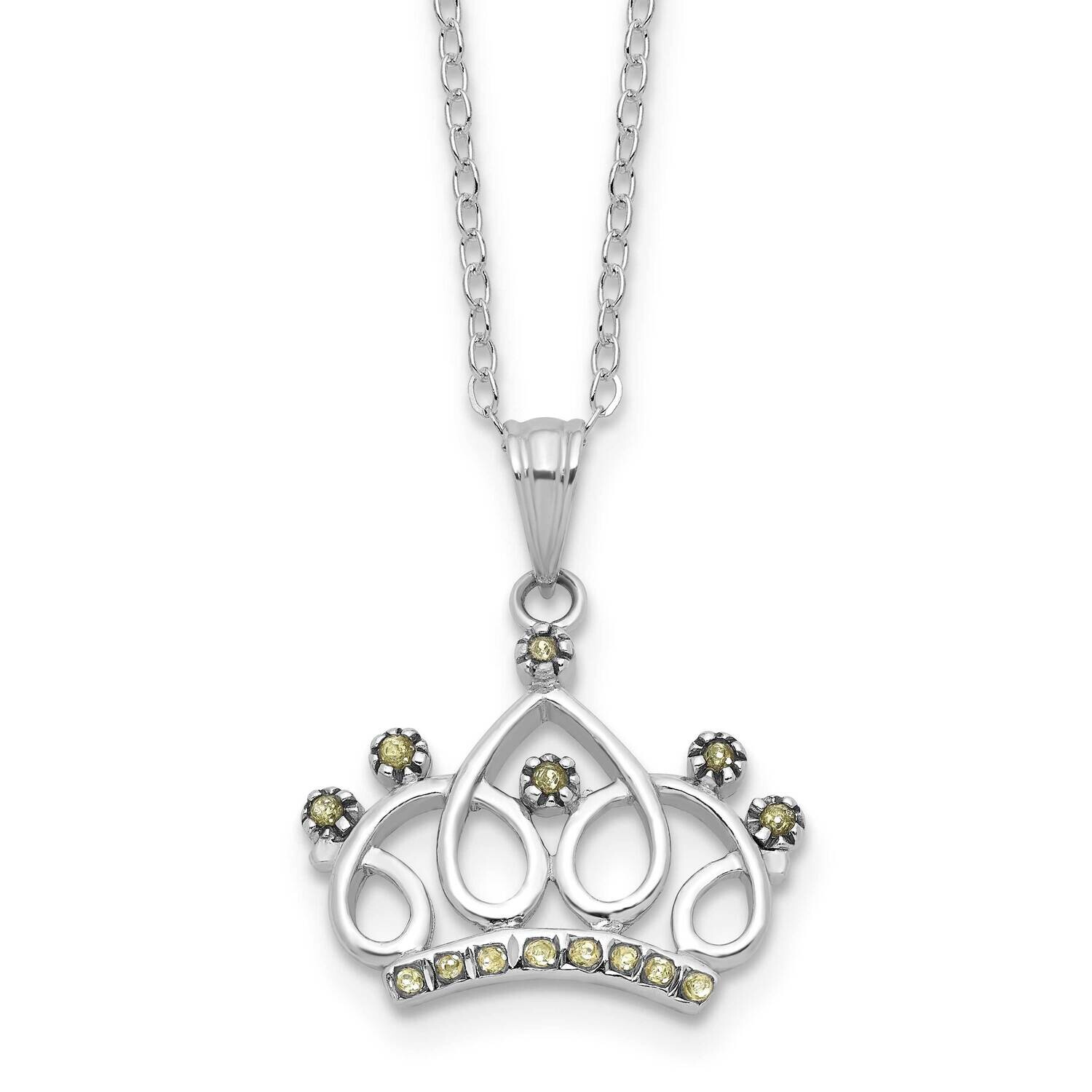Platinum-Plated Diamond Mystique Crown Necklace Sterling Silver QDF210, MPN: QDF210,