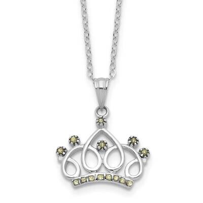 Platinum-Plated Diamond Mystique Crown Necklace Sterling Silver QDF210, MPN: QDF210,