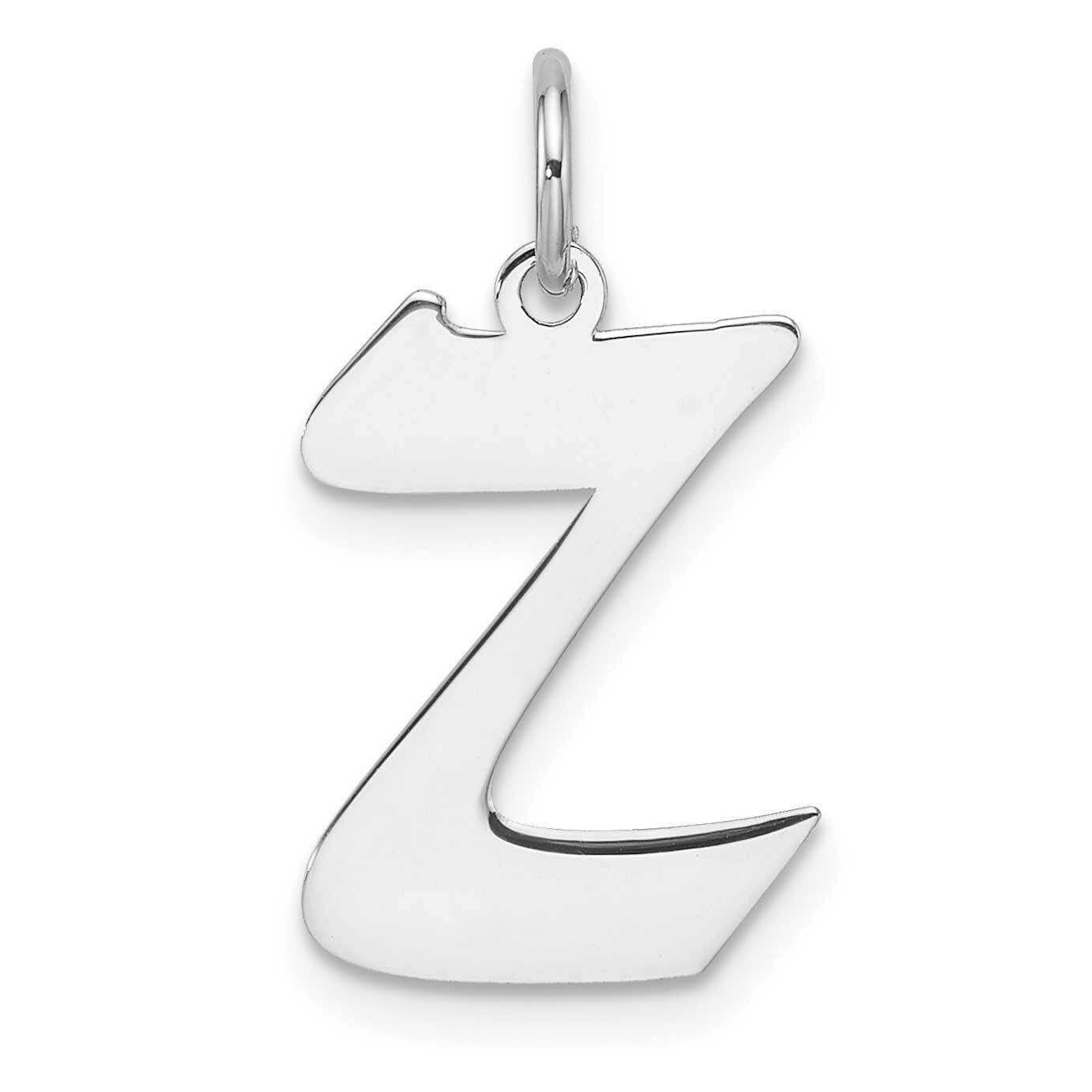 Small Artisan Block Letter Z Initial Charm Sterling Silver Rhodium-Plated QC11256Z