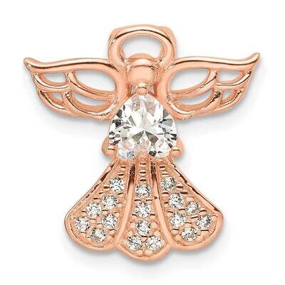 Rose Gold-Plated CZ Angel Chain Slide Pendant Sterling Silver QC11472RP, MPN: QC11472RP,
