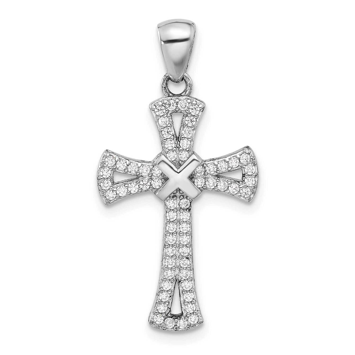 CZ Latin Cross Pendant Sterling Silver Rhodium-Plated QC11429 by Men&#39;s Jewelry and Accessories, MPN…