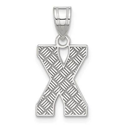 Letter X Initial Pendant Sterling Silver Rhodium-Plated QC2762X, MPN: QC2762X,