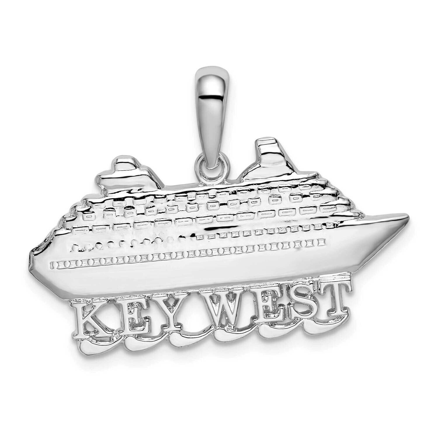 Key West Cruise Ship Pendant Sterling Silver Polished QC9925