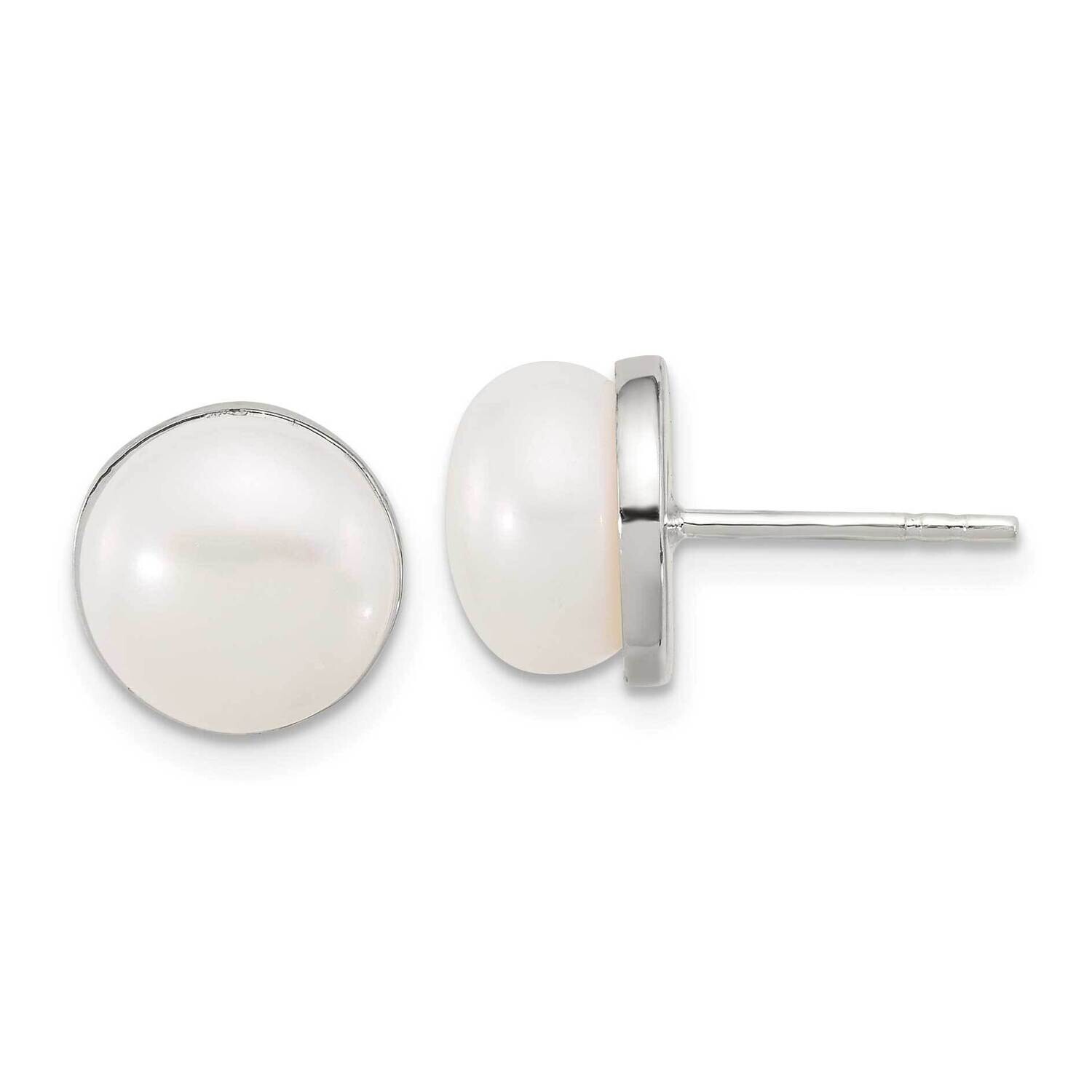 Freshwater Cultured Pearl Post Earrings Sterling Silver Polished QE17216, MPN: QE17216,