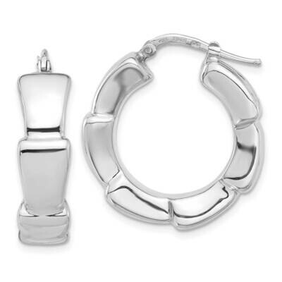 Polished Hoop Earrings Sterling Silver Rhodium-Plated QE16809, MPN: QE16809,