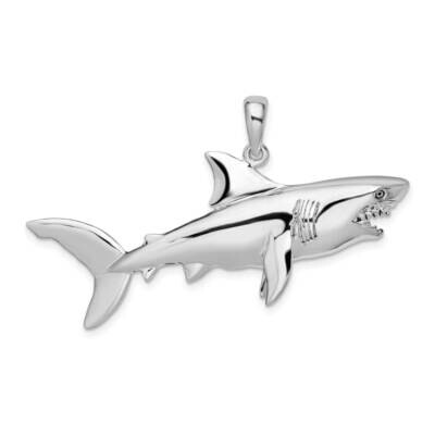 3D Shark Pendant Sterling Silver Polished QC9962 by Men&#39;s Jewelry and Accessories, MPN: QC9962, 637…