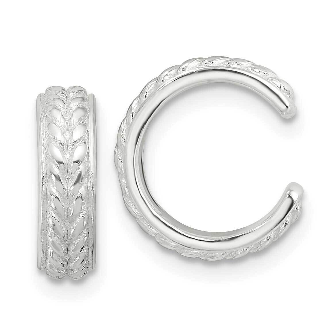 E-Coating Polished Textured Pair Of 2 Cuff Earrings Sterling Silver QE17079, MPN: QE17079,