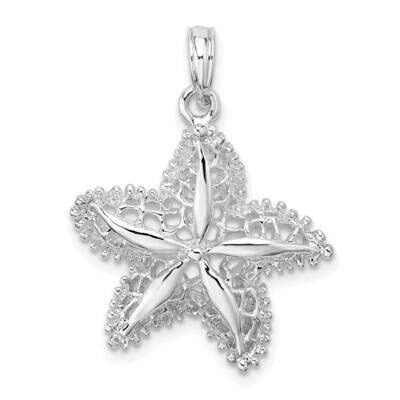 Cut-Out Filigree Starfish Pendant Sterling Silver Polished QC9809, MPN: QC9809, 637218145805