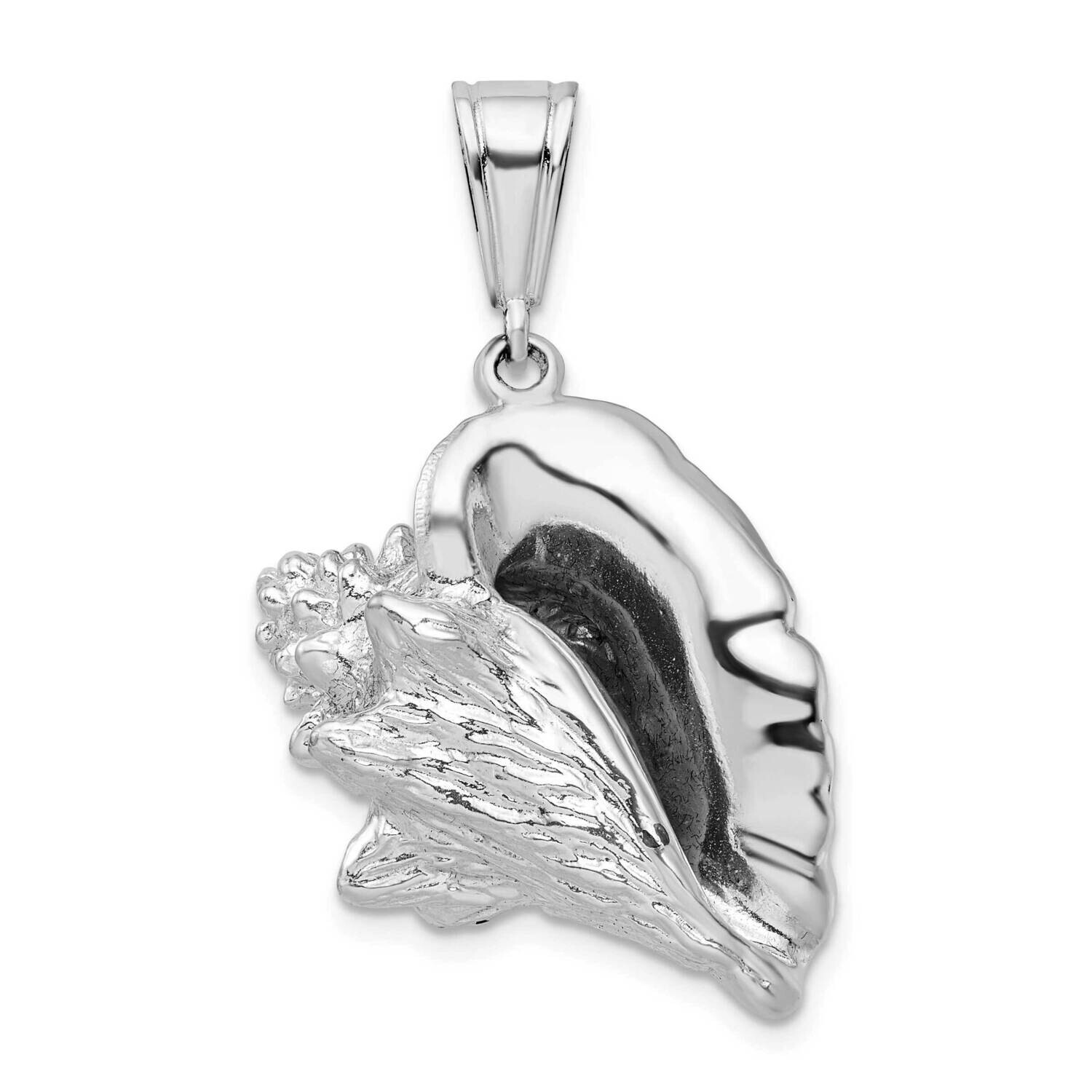 3D Conch Shell Pendant Sterling Silver Polished QC9965, MPN: QC9965, 637218151776